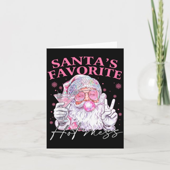 Santa's Favorite Hot Mess Funny Christmas  Kort (Framsida)
