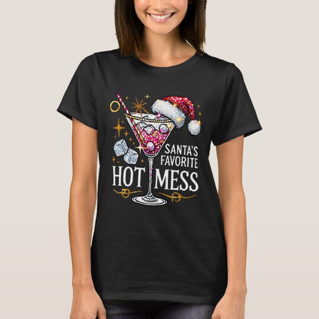 Santa's Favorite Hot Mess Long Sleeve  T Shirt (Framsida)