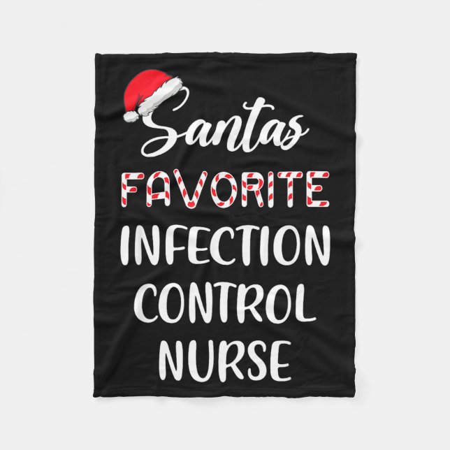 Santa's Favorite Infection Control Nurse Christmas Fleecefilt (Framsidan)