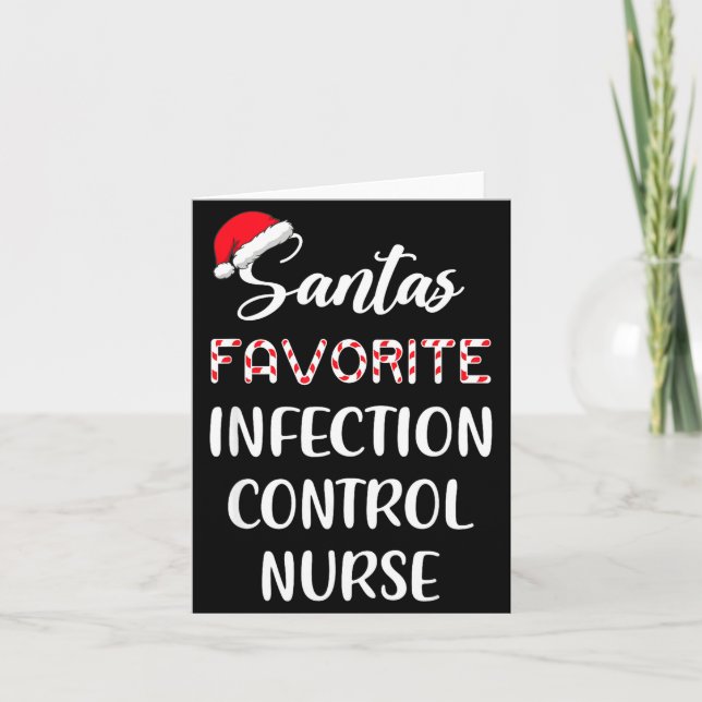 Santa's Favorite Infection Control Nurse Christmas Kort (Framsida)