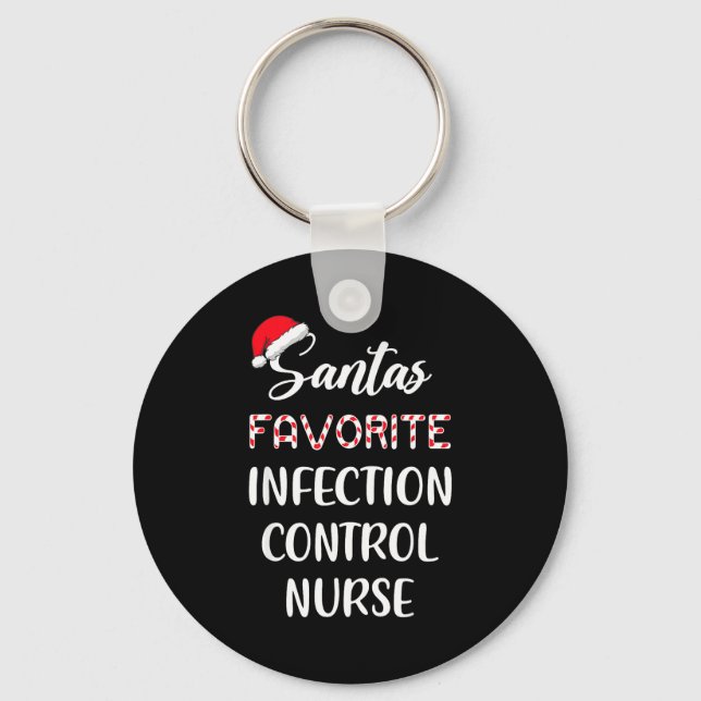Santa's Favorite Infection Control Nurse Christmas Nyckelring (Framsida)