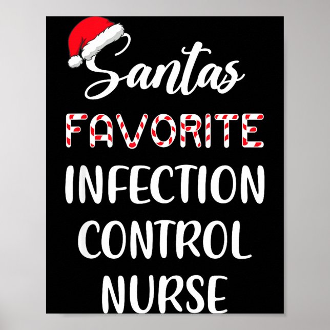 Santa's Favorite Infection Control Nurse Christmas Poster (Framsidan)