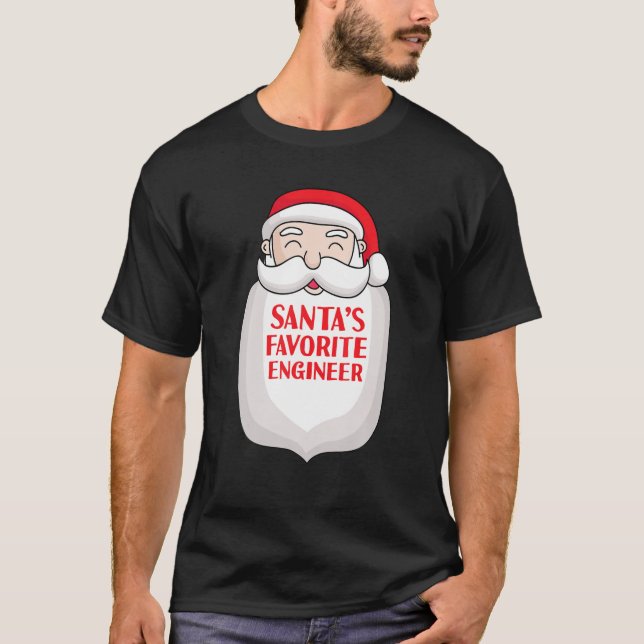 Santa's Favorite Ingenjör Funny jultomte En T Shirt (Framsida)