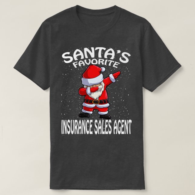 Santas Favorite Insurance Sales Agent jul T Shirt (Design framsida)
