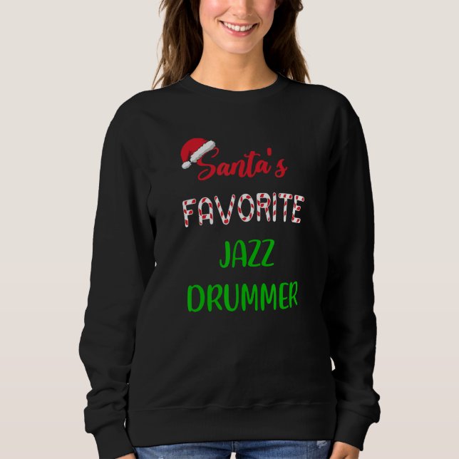 Santas Favorite Jazz Drummer   Funny jazz drum Chr T Shirt (Framsida)
