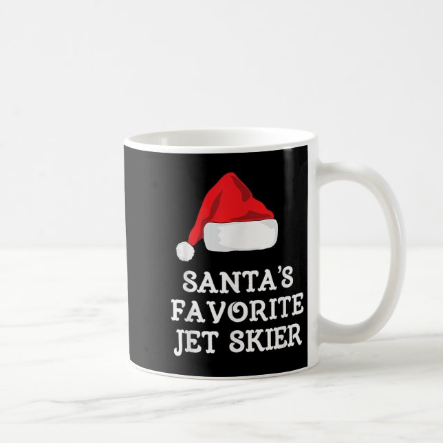 Santas Favorite Jet Skier Christmas Xmas Skiing Sk Kaffemugg (Höger)