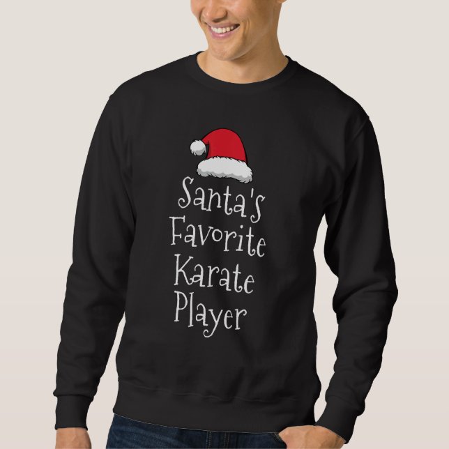 Santas Favorite Karate Player   Christmas   Karate Lång Ärmad Tröja (Framsida)