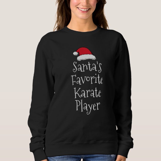 Santas Favorite Karate Player  Christmas  Karate T Shirt (Framsida)