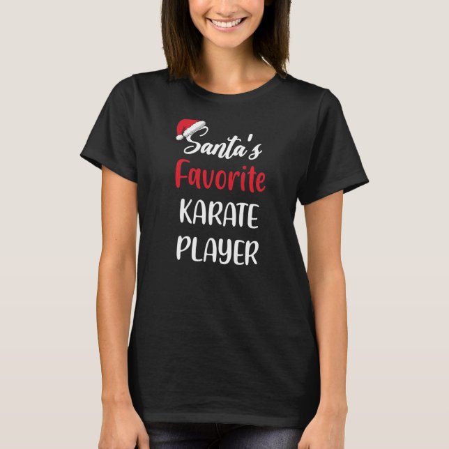 Santas Favorite Karate Player jul Karate T Shirt (Framsida)