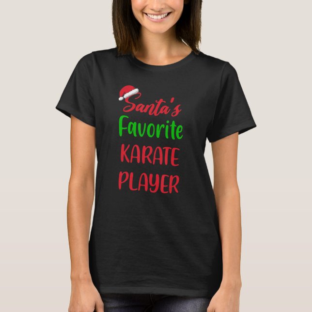 Santas Favorite Karate Player     Karate Christmas T Shirt (Framsida)