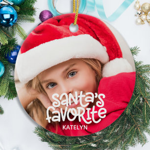 Santa's Favorite Kids Baby Photo jul Julgransprydnad Keramik