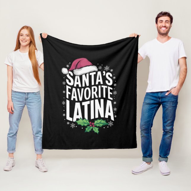 Santa's Favorite Latina jul Ugly Julafton Fleecefilt (På plats)