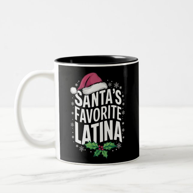 Santa's Favorite Latina jul Ugly Julafton Två-Tonad Mugg (Vänster)