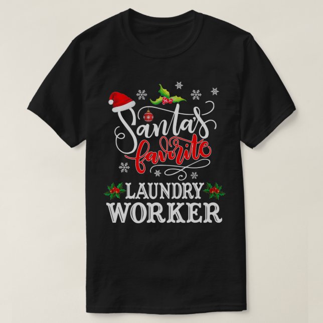 Santa's Favorite Laundry Worker Christmas Party Gi T Shirt (Design framsida)