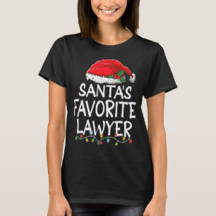 Santa's Favorite Lawyer jul Jultomten träd T Shirt