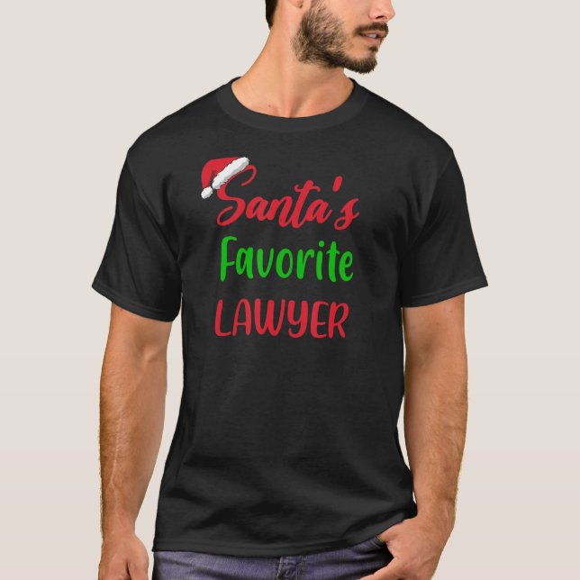 Santas Favorite Lawyer jul Pajama Julafton T Shirt (Framsida)