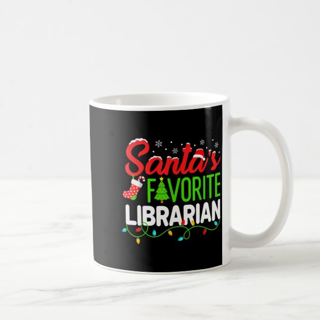 Santa's Favorite Librarian Christmas Library Book  Kaffemugg (Höger)