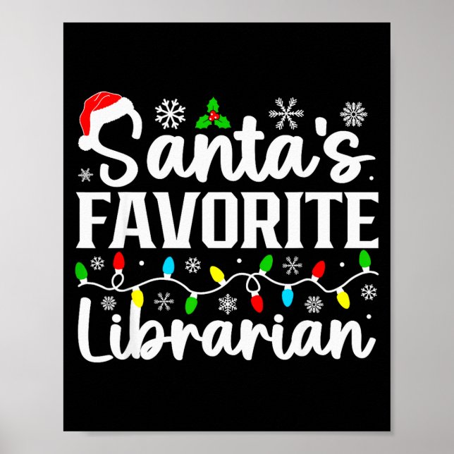 Santas Favorite Librarian Funny Christmas Family M Poster (Framsidan)