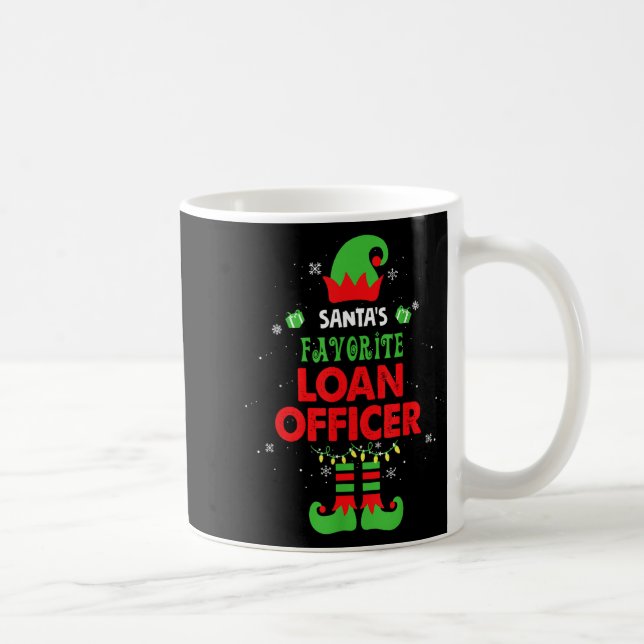 Santa's Favorite Loan Officer Funny Elf Family Xma Kaffemugg (Höger)