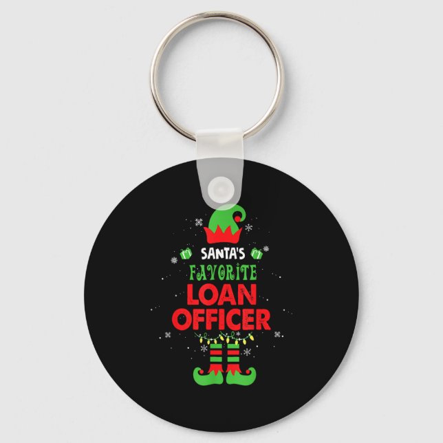 Santa's Favorite Loan Officer Funny Elf Family Xma Nyckelring (Framsida)