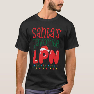 Santa's Favorite Lpn jul Nurse Gift T Shirt