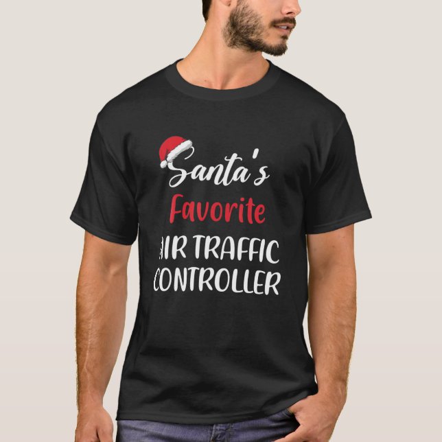 Santa's Favorite Luft Traffic Controller Pajama Gi T Shirt (Framsida)