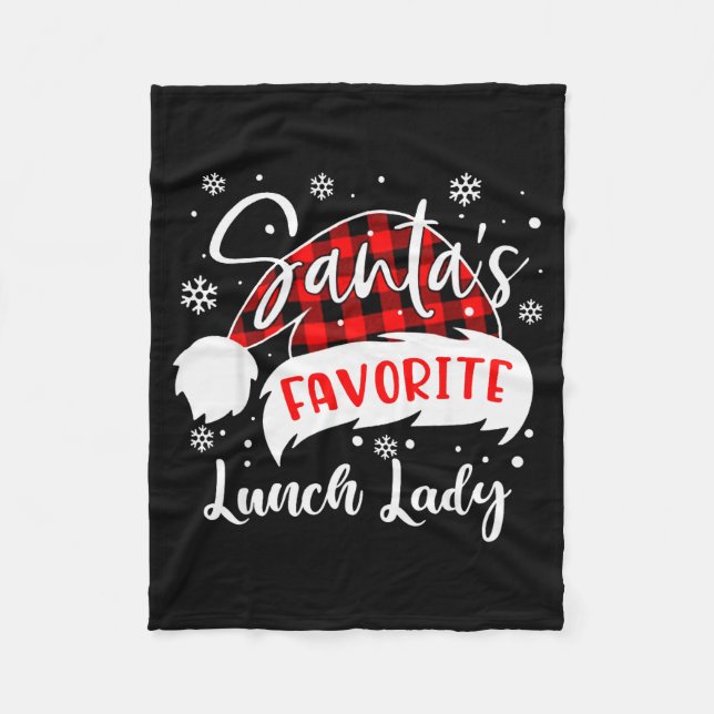 Santa's Favorite Lunch Lady Hat Flannel Christmas  Fleecefilt (Framsidan)