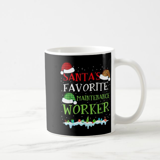 Santa's Favorite Maintenance Worker Fun Christmas  Kaffemugg (Höger)