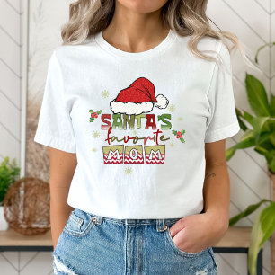 Santa's Favorite Mamma T-shirt, Cristmas Mamma Gif T Shirt