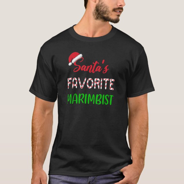 Santas Favorite Marimbist   Funny marimba Christma T Shirt (Framsida)