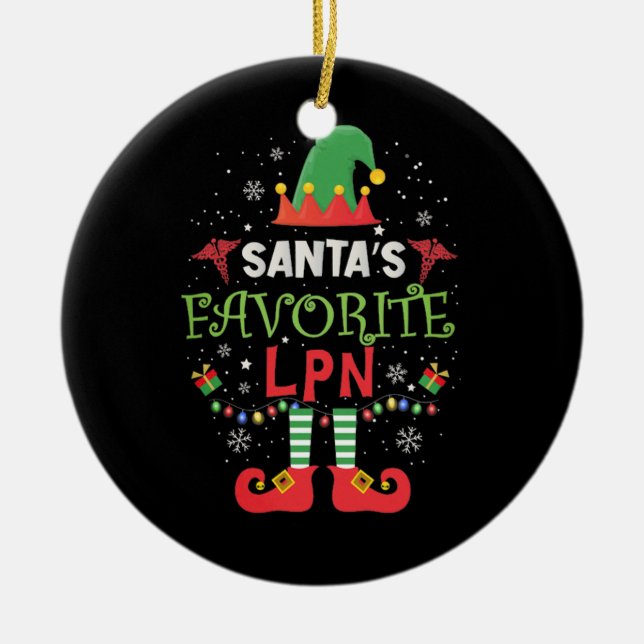 Santas Favorite Massage Therapist Julgransprydnad Keramik (Framsidan)