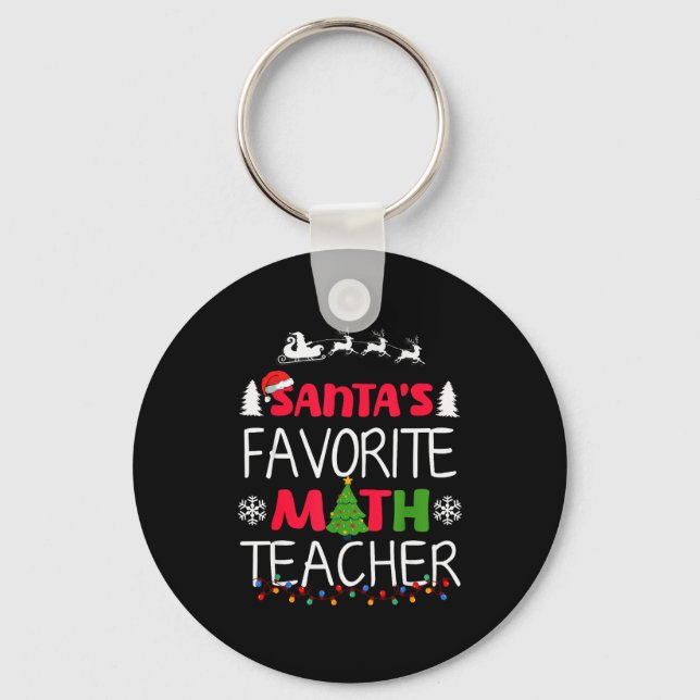 Santa's Favorite Math Teacher Christmas Mathematic Nyckelring (Framsida)