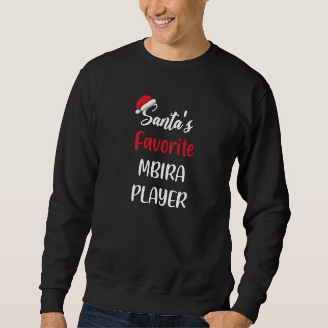 Santas Favorite Mbira Player  Christmas mbira Lång Ärmad Tröja (Framsida)