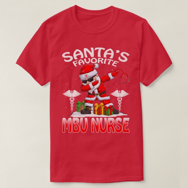 Santa's Favorite MBU Nurse Christmas Matching Cost T Shirt (Design framsida)