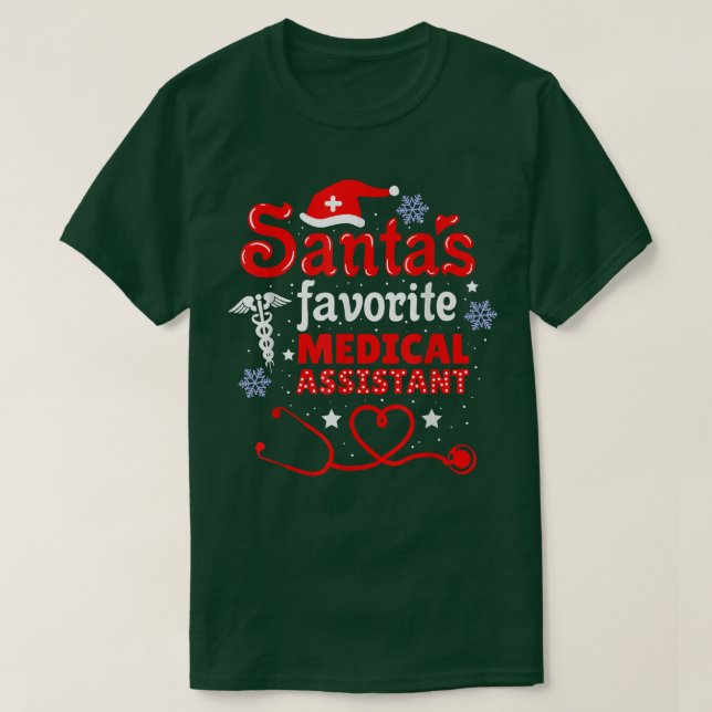 Santas Favorite Medical Assistant Christmas  T Shirt (Design framsida)