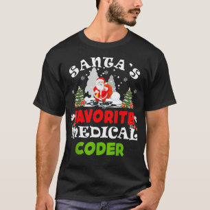 Santas Favorite Medical Coder Funny julklapp T Shirt