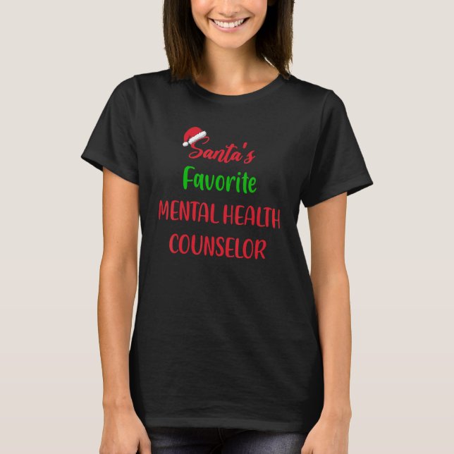 Santas Favorite Mental Health Counselor   Christma T Shirt (Framsida)