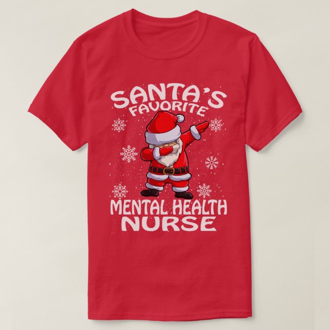 Santas Favorite Mental Health Nurse jul T Shirt (Design framsida)