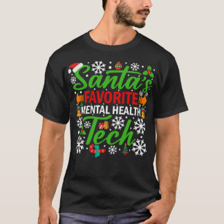 Santa's Favorite Mental Health Tech Funny Christma T Shirt