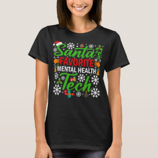Santa's Favorite Mental Health Tech Funny Christma T Shirt