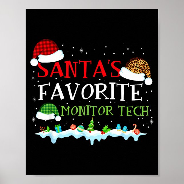Santa's Favorite Monitor Tech Fun Christmas  Poster (Framsidan)