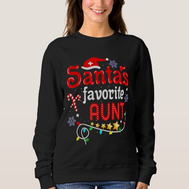 Santa's Favorite Moster Julafton Light Santa Hat C T Shirt (Framsida)