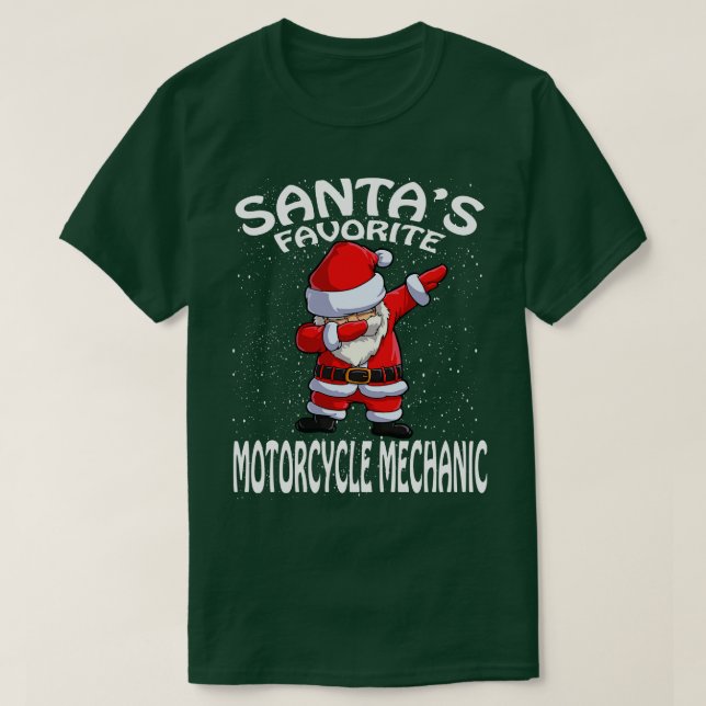 Santas Favorite Motorcle Mechanic Jul T Shirt (Design framsida)