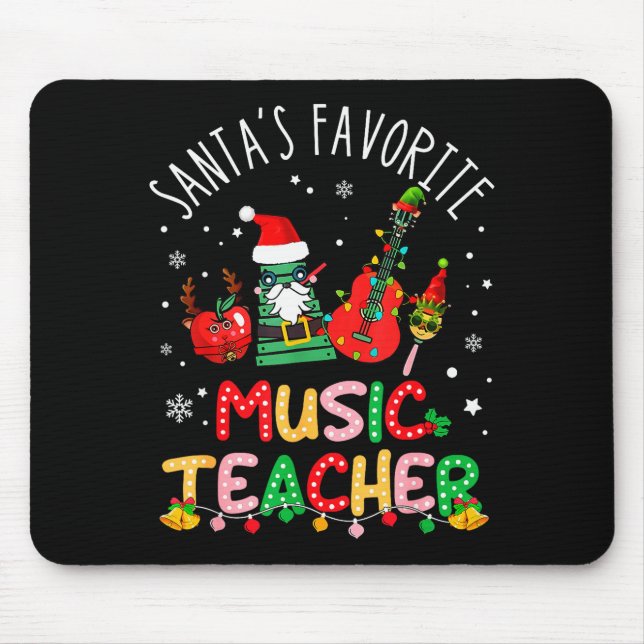 Santa's Favorite Music Teacher Christmas Santa Hat Musmatta (Framsidan)