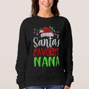 Santas Favorite Nana jul Santa Hat T Shirt