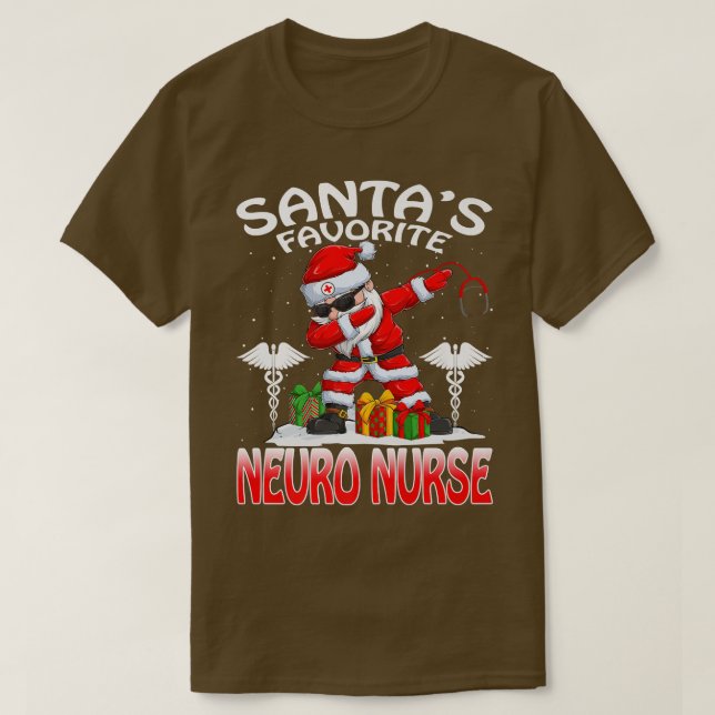 Santas Favorite Neuro Nurse Julmatchningskoder T Shirt (Design framsida)