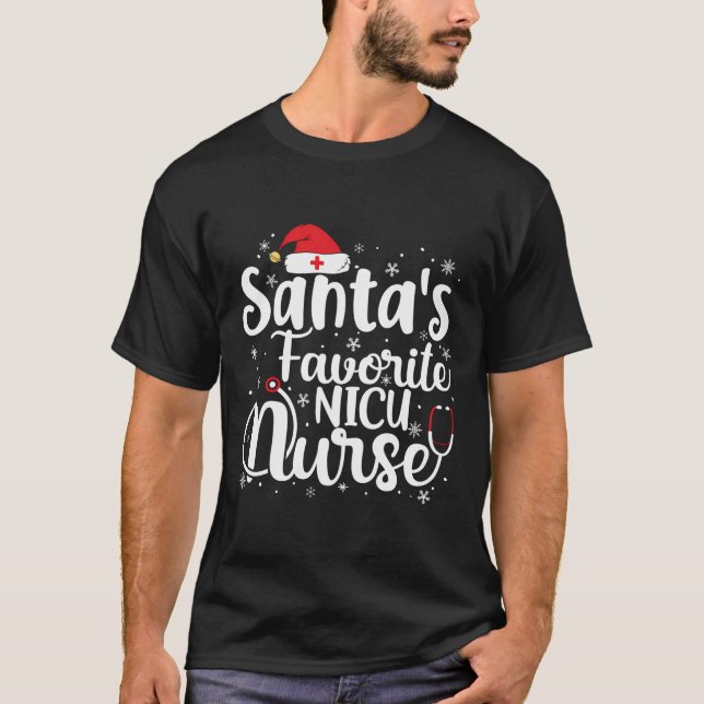 Santa's Favorite Nicu Nurse God jul Cute N T Shirt (Framsida)