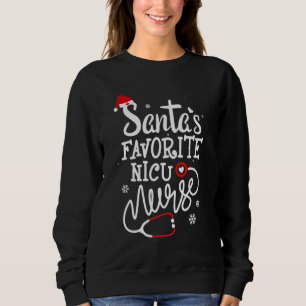 Santa's Favorite Nicu Nurse Julafton Light Santa H T Shirt