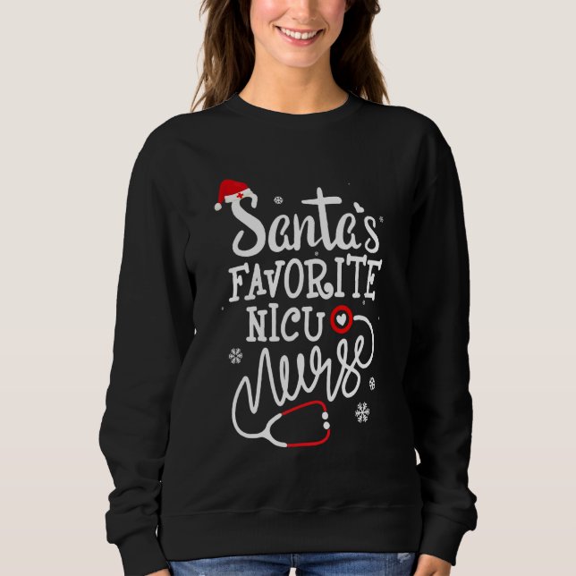 Santa's Favorite Nicu Nurse Julafton Light Santa H T Shirt (Framsida)