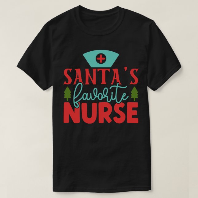 Santas Favorite Nurse 10 T Shirt (Design framsida)